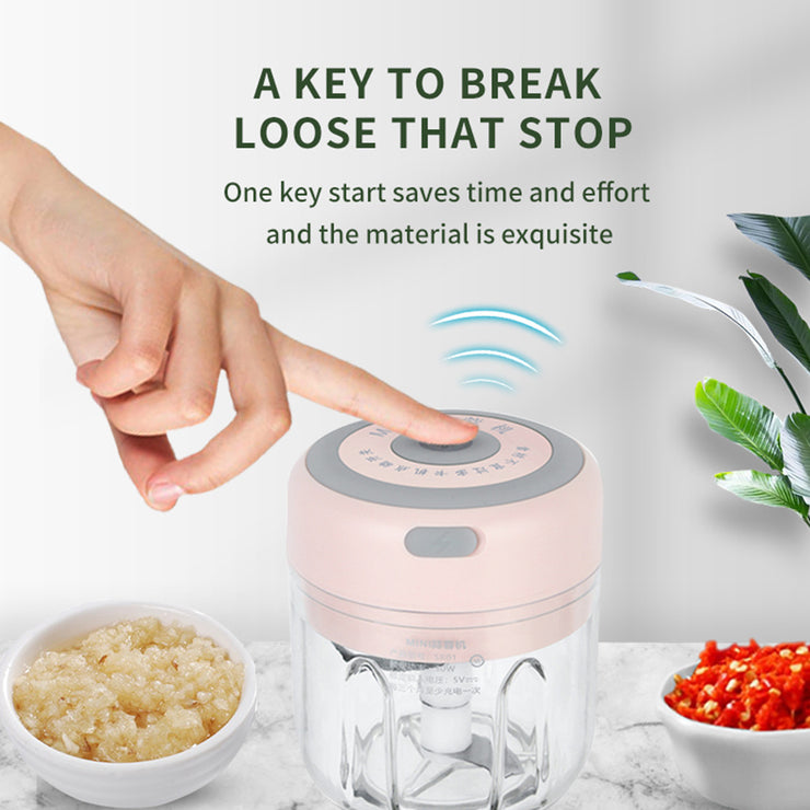 Mini Electric Garlic Chopper USB Charging Ginger Masher Machine Sturdy Durable Chili Vegetable Crusher Kitchen Tool